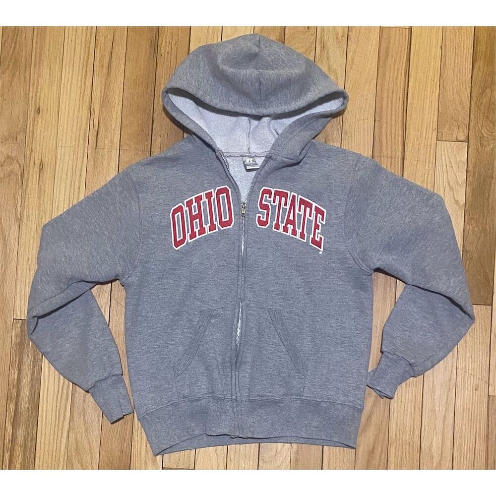 Vintage Ohio State Women's Gray Zip-Up Hoodie Jacket Size M